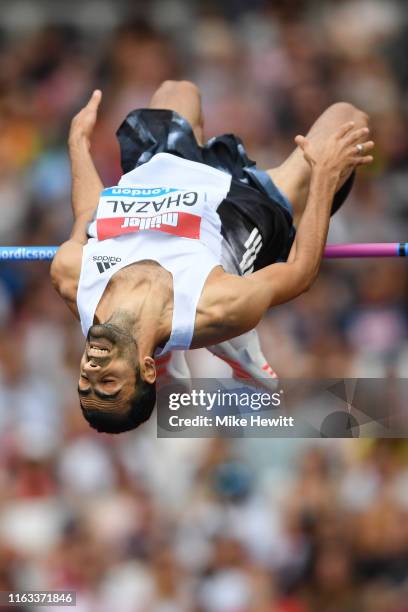 Majd Ghazal of Syria on his way to victory in the Men's High Jump during Day Two of the Muller Anniversary Games IAAF Diamond League event at the...