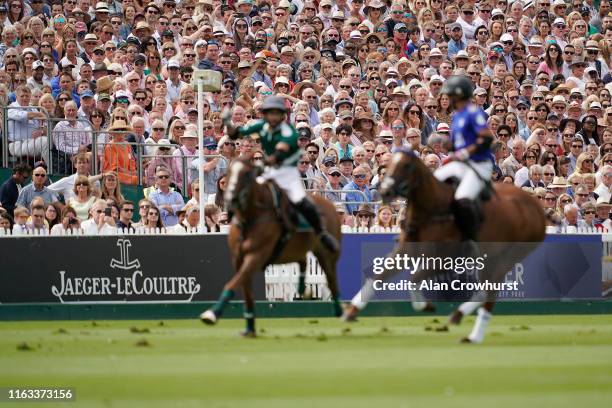 Large crowd watch the action during the King Power Gold Cup Final British Open Polo Championship between Dubai and VS King Power at Cowdray Park Polo...