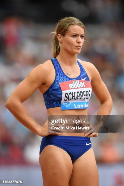 Dafne Schippers of Netherlands waits at the start of the Women's 100m Final during Day Two of the Muller Anniversary Games IAAF Diamond League event...