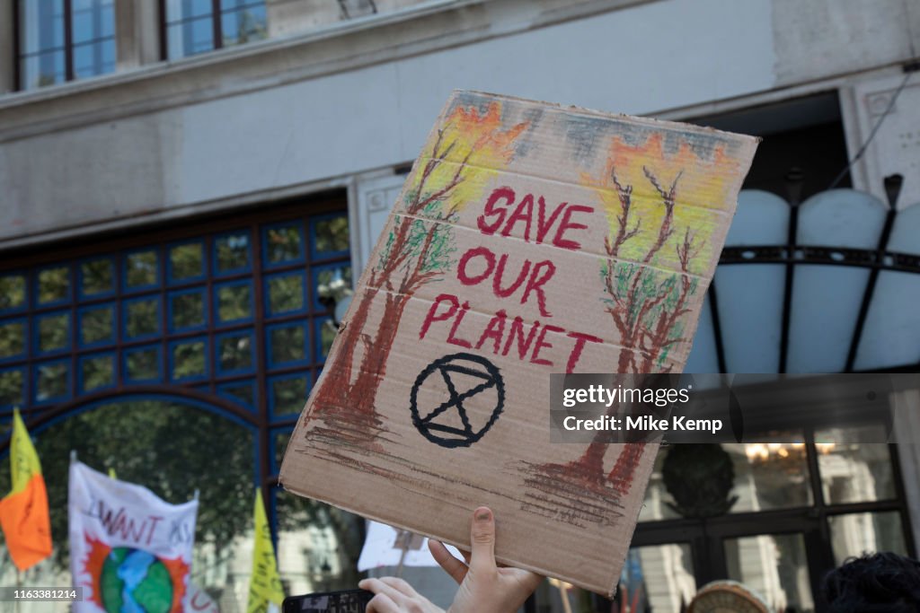 Protest Against Amazon Rainforest Fires By Extinction Rebellion