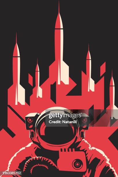 space poster - space helmet stock illustrations