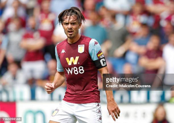 Jack Grealish of Aston Villa during the Pre-Season Friendly match between Shrewsbury Town and Aston Villa at Montgomery Waters Meadow on July 21,...
