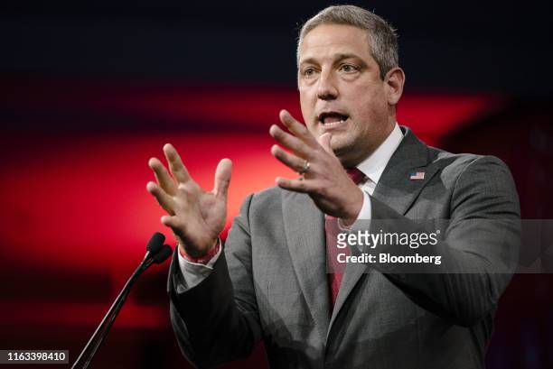 Representative Tim Ryan, a Democrat from Ohio and 2020 presidential candidate, speaks during the Democratic National Committee Summer Meeting in San...