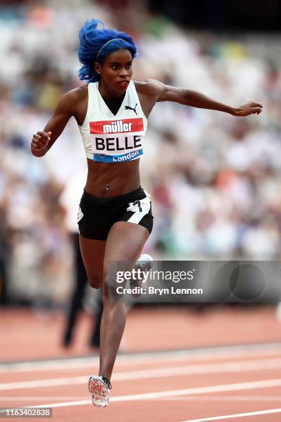 Tia-Adana Belle of Barbados in action during the Women's 400m Hurdles during Day Two of the Muller Anniversary Games IAAF Diamond League event at the...