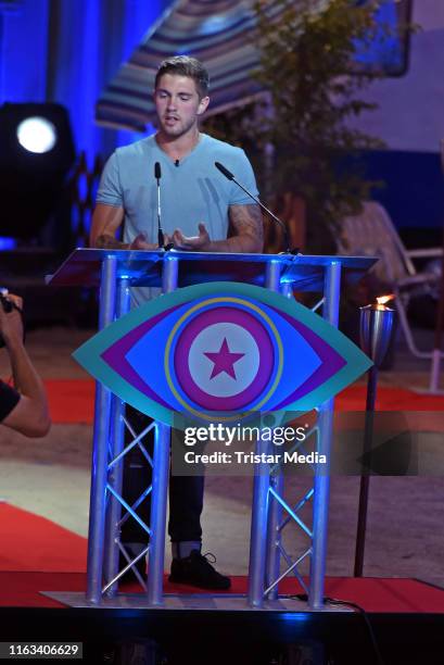 Joey Heindle during the "Promi Big Brother" final at MMC Studios on August 23, 2019 in Cologne, Germany.