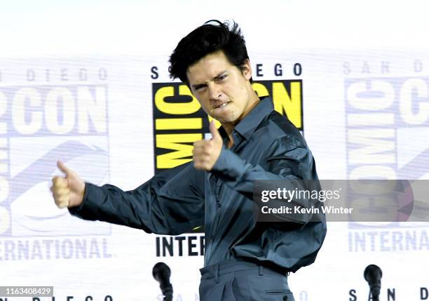 Cole Sprouse speak at the "Riverdale" Special Video Presentation and Q&A during 2019 Comic-Con International at San Diego Convention Center on July...