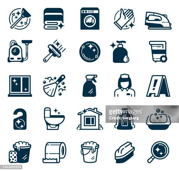 cleaning icons - housekeeping icon stock illustrations