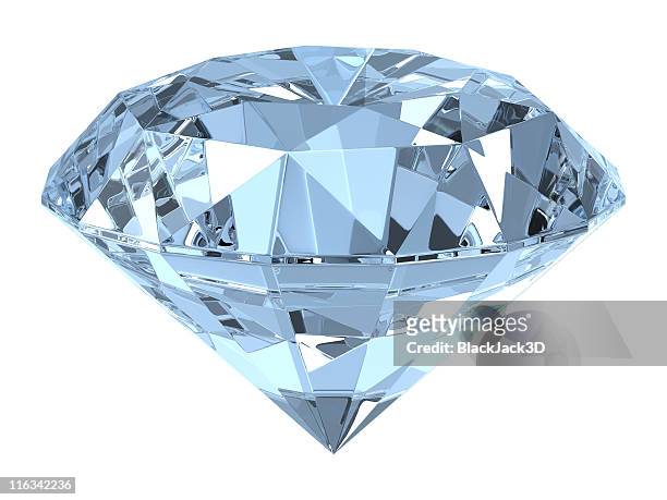 close of up a diamond on white background - diamond stockfoto's en -beelden