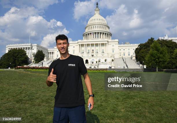 Gabriel Martinelli of Arsenal during a sightseeing tour of Washington on July 21, 2019 in Washington, DC.