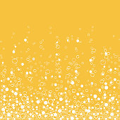 Fizzy champagne drink isolated on white background. Air bubbles. Vector