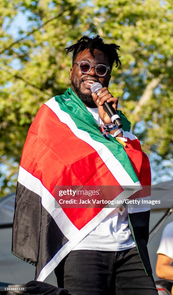 Blixny Rapper Kenyan Rapper Blinky Bill and his band perform onstage at Central ...