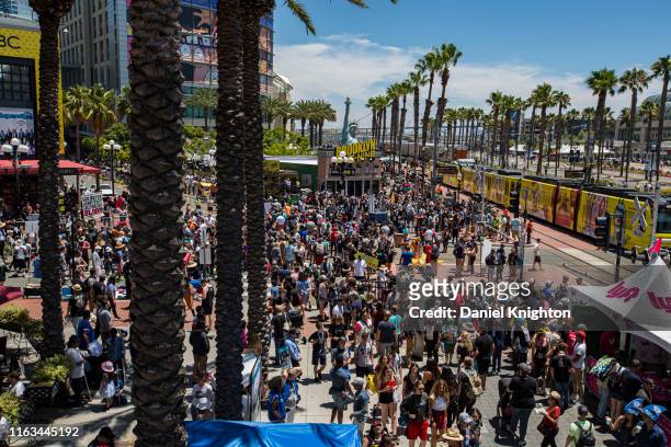 General view of the atmosphere outside 2019 Comic-Con International on July 21, 2019 in San Diego, California.
