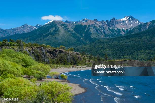 beautiful mountain lake in the los alerces national park, chubut, argentina, south america - chubut province ストックフォトと画像