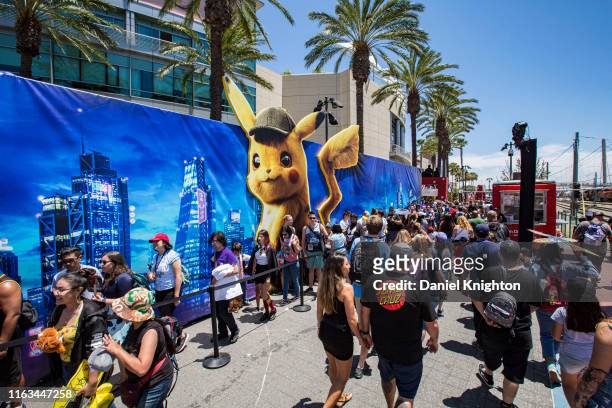 General view of the atmosphere outside 2019 Comic-Con International on July 21, 2019 in San Diego, California.