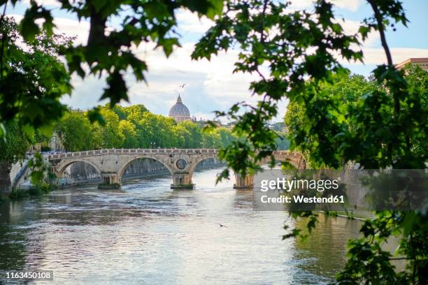 ponte sisto above the tiber, rome, italy - trastevere stock-fotos und bilder