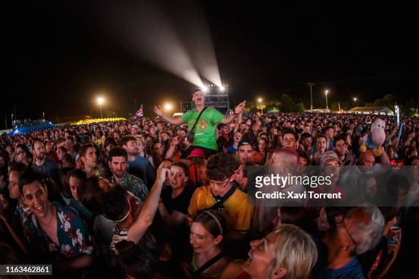 View of the crowd during the Festival Internacional de Benicassim on July 21, 2019 in Benicassim, Spain.