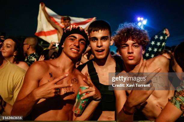 Festival-goers enjoy the Festival Internacional de Benicassim on July 21, 2019 in Benicassim, Spain.