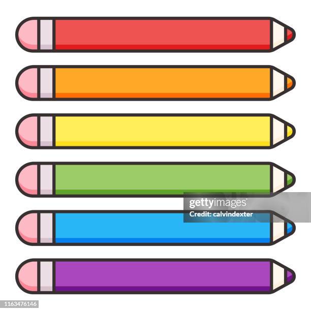 pencil with rainbow flag colors - rainbow flag stock illustrations