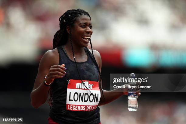 Christine Ohuruogu attends Day Two of the Muller Anniversary Games IAAF Diamond League event at the London Stadium on July 21, 2019 in London,...