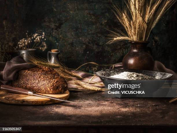 homemade bread bake - dark bread stock pictures, royalty-free photos & images