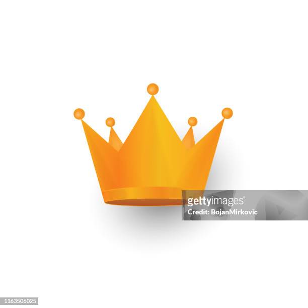 goldene krone symbol isoliert auf weißem hintergrund. vektor - crown headwear stock-grafiken, -clipart, -cartoons und -symbole