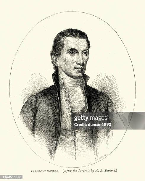 james monroe, 5th u.s. president - james monroe us president stock illustrations