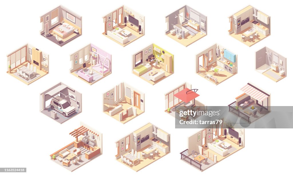 Isometric Rack Home Built Vector Isometric Home Rooms High-Res Vector Graphic - Getty Images
