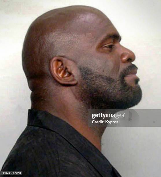 In this handout, American football player Lawrence Taylor in a mug shot following his arrest in Florida, US, November 2009.
