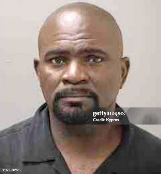 In this handout, American football player Lawrence Taylor in a mug shot following his arrest, New York, US, 6th May 2010.