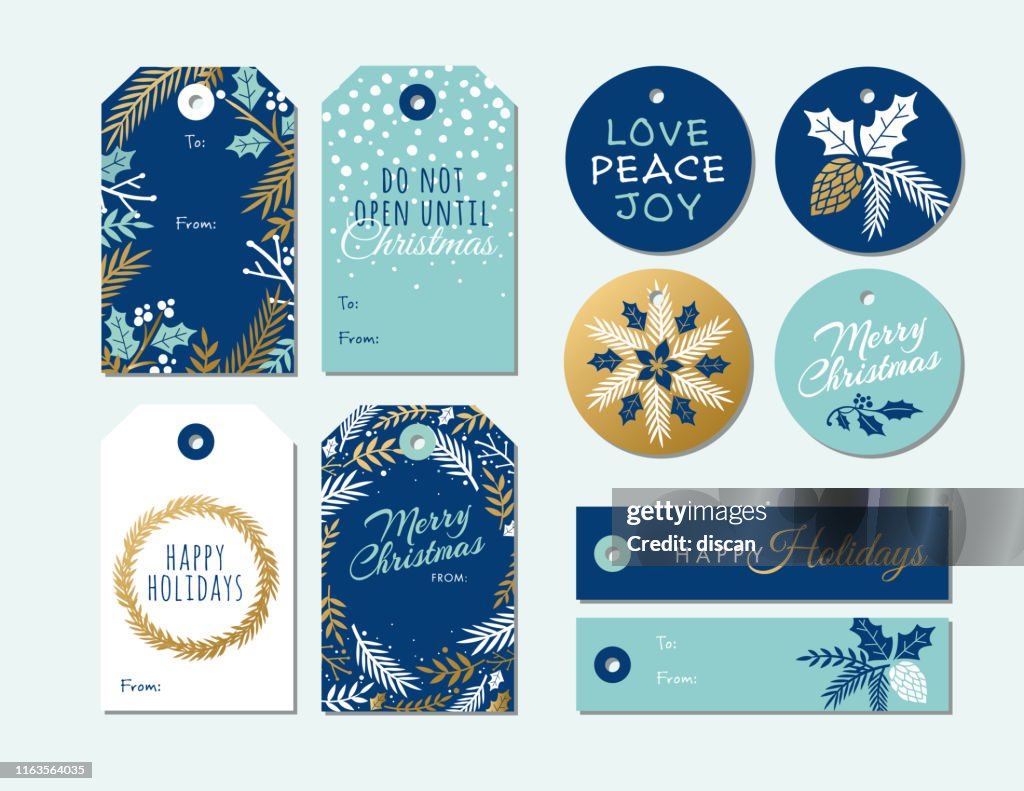 Satz von Weihnachten und Urlaub Tags.