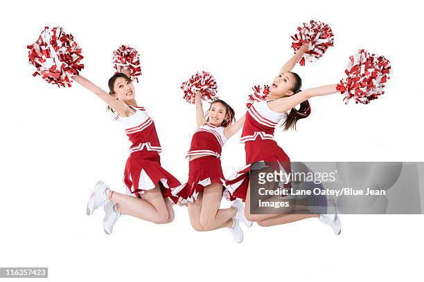 cheerleaders in action - asian cheerleaders ストックフォトと画像