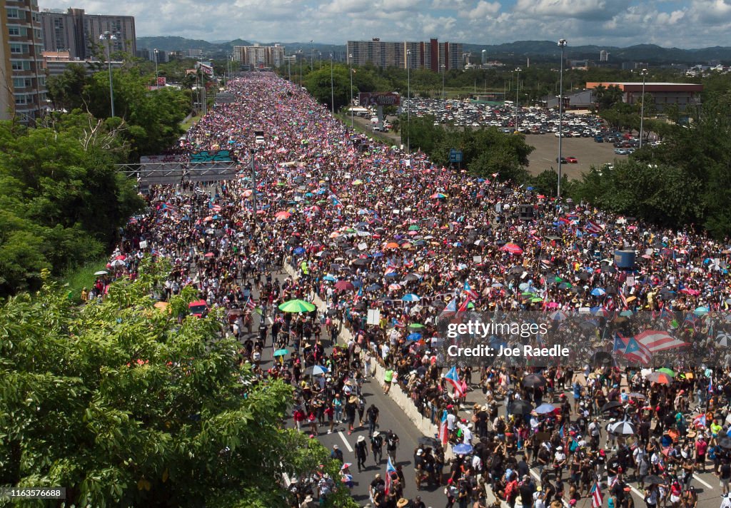 Protesters Demand Resignation Of Puerto Rico's Governor Ricardo Rossello