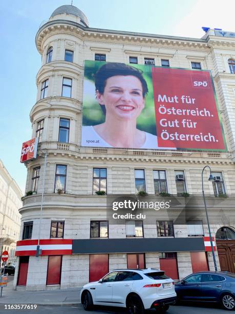 vienna, austria - headquarter of the social democratic party close to the hofburg complex. - advertising column stock pictures, royalty-free photos & images