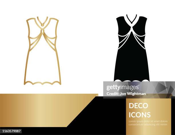 deco icon banner - dress - gatsby stock illustrations