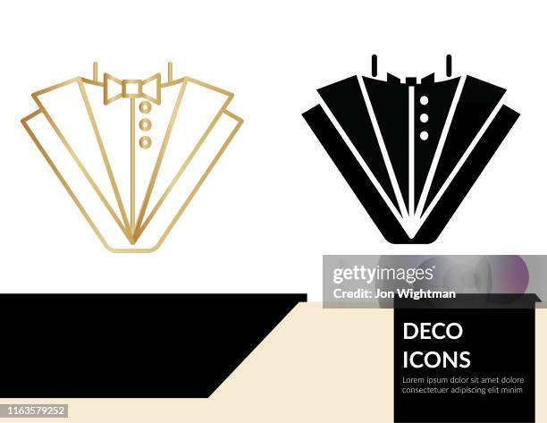 stockillustraties, clipart, cartoons en iconen met deco icon banner-tuxedo - stijl van de roaring twenties