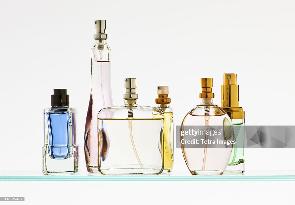 Close up of perfume sprayers