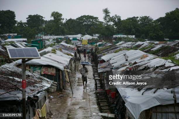 Rohingya are seen in a refugee camp on August 24, 2019 in Cox's Bazar, Bangladesh. August 25th marks the second anniversary of the Rohingya crisis in...