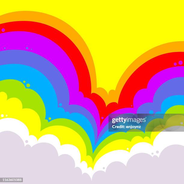 bright abstract clouds background - pride rainbow texture stock illustrations