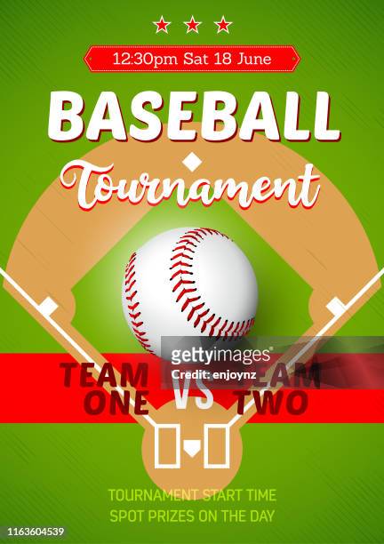 baseball tournament poster - baseball diamond stock illustrations