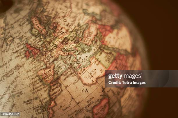 close-up of antique globe - world history stock pictures, royalty-free photos & images