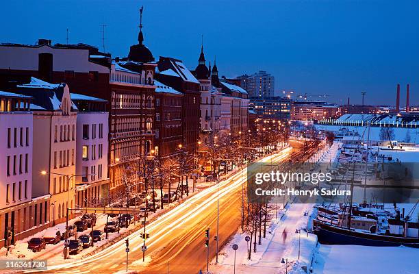 finland, helsinki, pohjoisesplanadi street - helsinki imagens e fotografias de stock