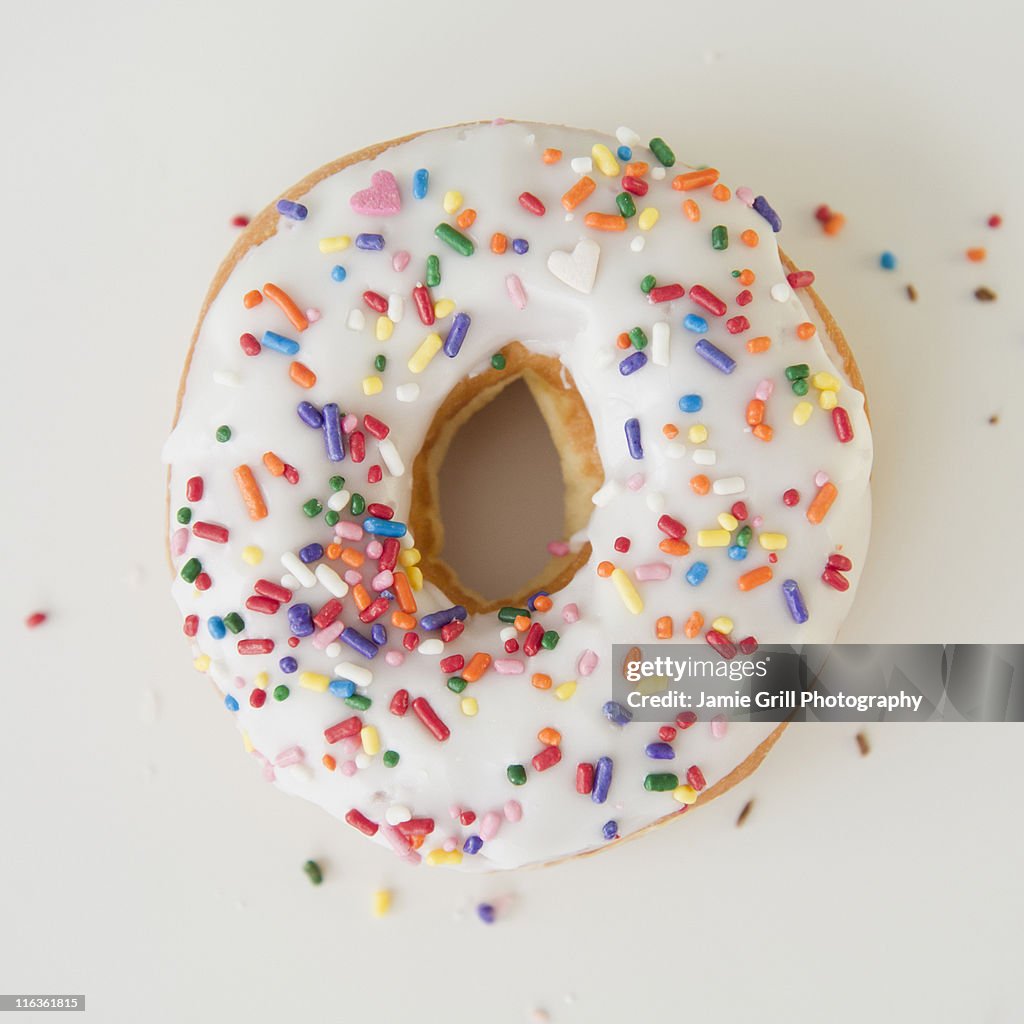 Close-up of sprinkled donut