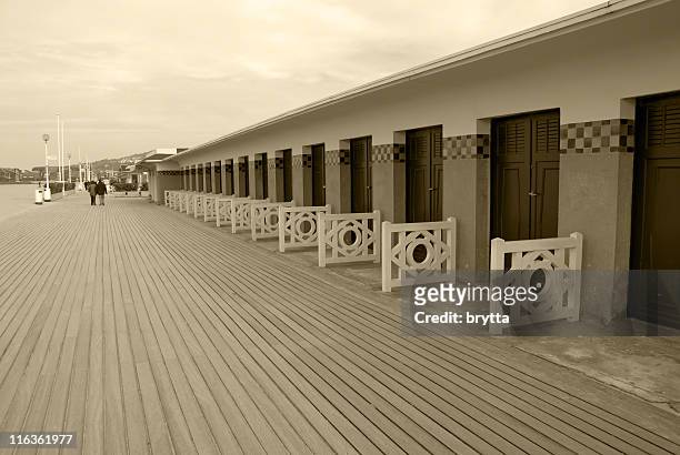 beach at deauville,normandy, france - deauville beach stock pictures, royalty-free photos & images