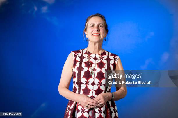 Scottish journalist and television presenter Kirsty Wark attends a photocall during the Edinburgh International Book Festival 2019 on August 24, 2019...