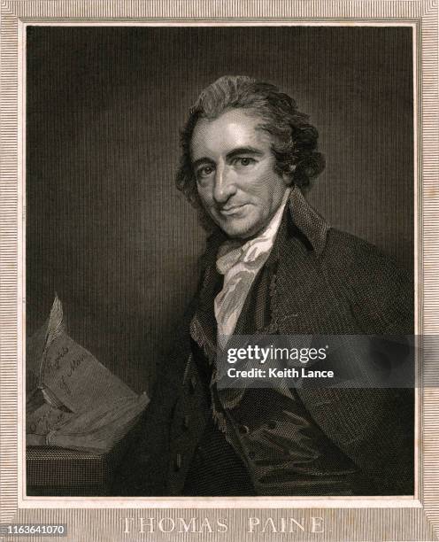 porträt von thomas paine (1737-1809) - historische kleidung kleidung stock-grafiken, -clipart, -cartoons und -symbole