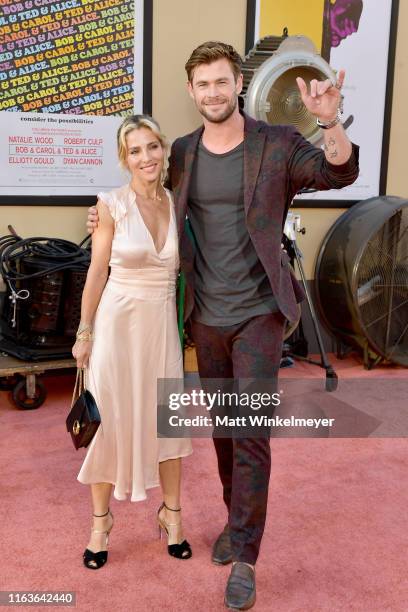 Elsa Pataky and Chris Hemsworth attend Sony Pictures' "Once Upon A Time...In Hollywood" Los Angeles Premiere on July 22, 2019 in Hollywood,...