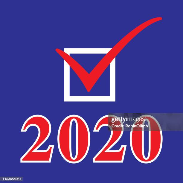 vote 2020 checkmark - voting 2020 stock illustrations