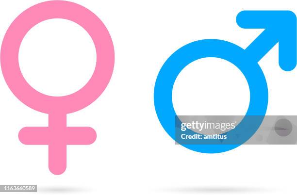 male female icons - gender stereotypes stock illustrations
