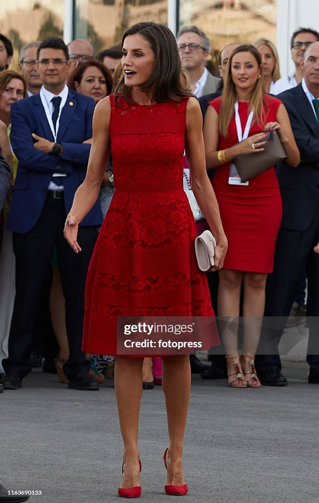 Queen Letizia Of Spain Attends CEMAS In Valencia