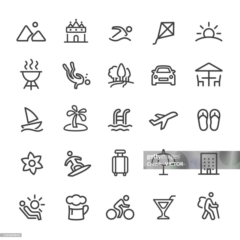Holiday and Summer Icons - Smart Line Series